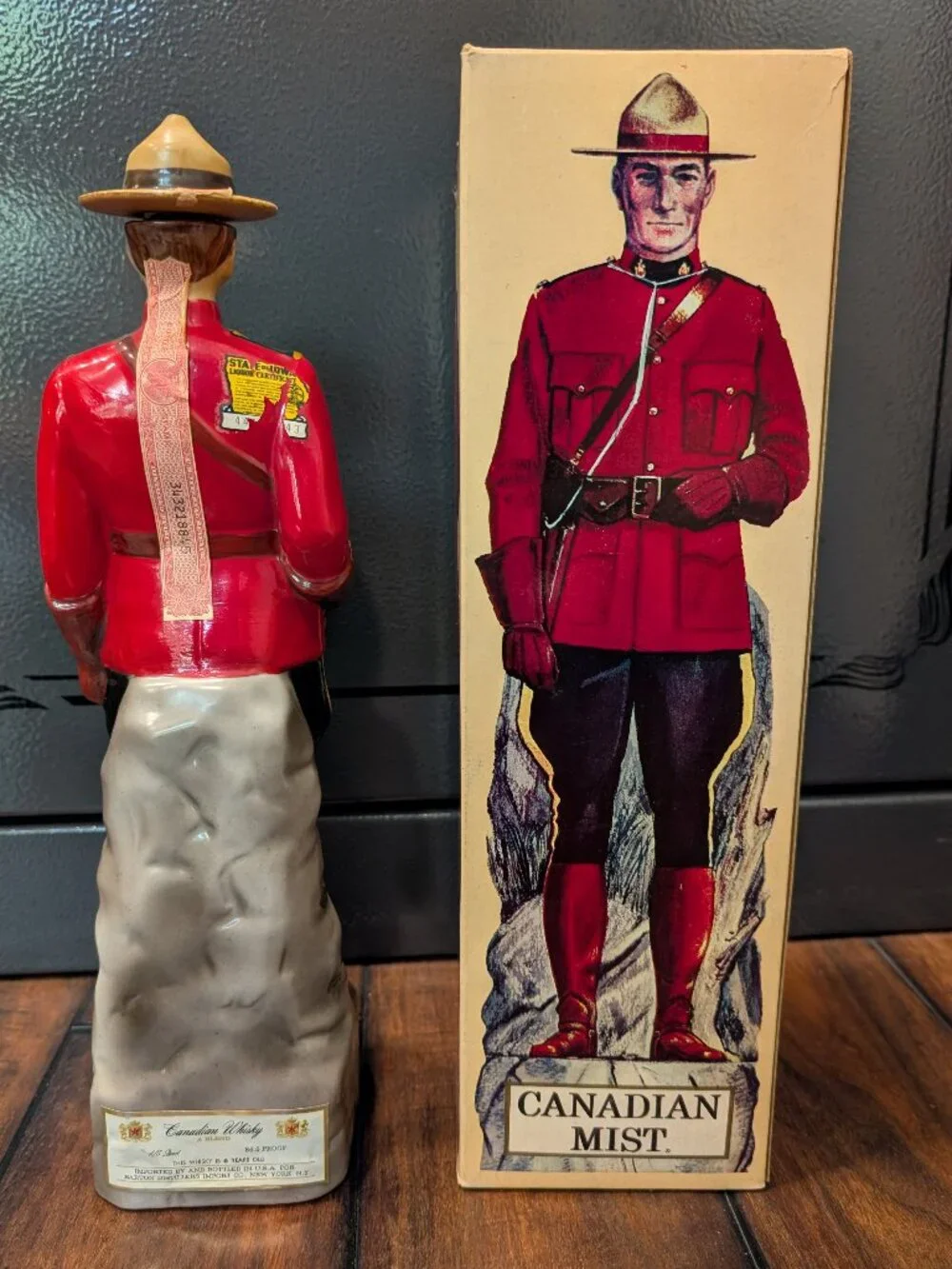 A-1969 Series Canadian Mist Whiskey Mountie Decanter Barton Distillery with Box